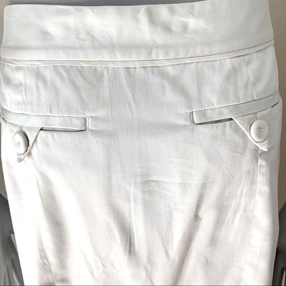 MARC BY MARC JACOBS Pencil Skirt With Pleats on Back 100% Cotton Sateen White - Picture 10 of 13
